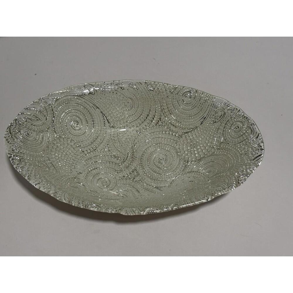 Akcam Turkish Silverina Candy Dish Decorative Bowl Oval New Silver